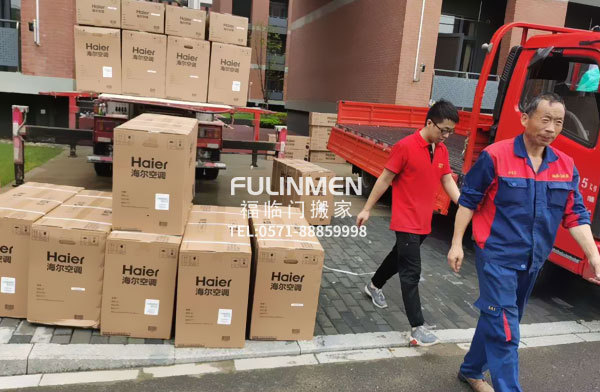 浙江大學校區(qū)空調吊裝搬運上樓案例